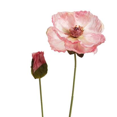 OKA | Faux Poppy Stem - Pink | Faux Flower Stem