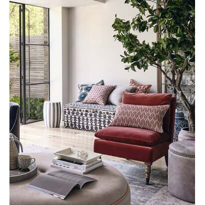 OKA | Ghini Fronds Cushion Cover - Red | Cushion Cover