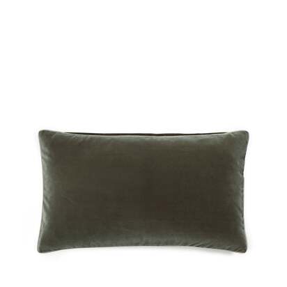 OKA | Plain Velvet Rectangular Cushion Cover - Grey Green | Cushion Cover
