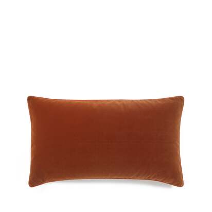 OKA | Plain Velvet Rectangular Cushion Cover - Dirty Orange | Cushion Cover