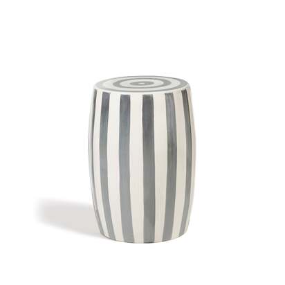 OKA | Rander Ceramic Stool - Charcoal/White | Footstool