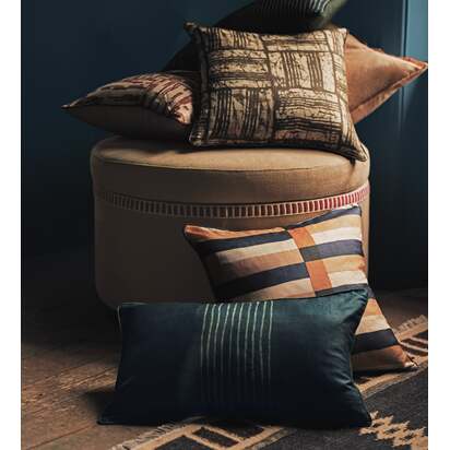 OKA | Tora Stripe Cushion Cover - Dark Teal | Cushion Cover