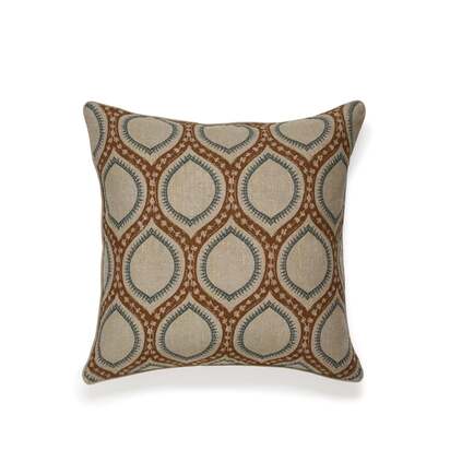 OKA | Prisha Cushion Cover - Burnt Orange/Air Force Blue | Cushion Cover