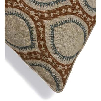 OKA | Prisha Cushion Cover - Burnt Orange/Air Force Blue | Cushion Cover