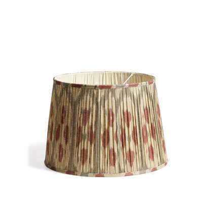 OKA | Amisha Pleated Linen Lampshade 45cm - Slate Blue/Gold | Lampshade