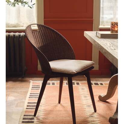 OKA | Panela Rattan Dining Chair - Chestnut | Luxury Dining Chairs & Sets