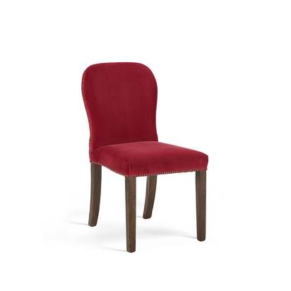 OKA | Stafford Velvet Dining Chair - Blood Orange | Luxury Dining Chairs & Sets