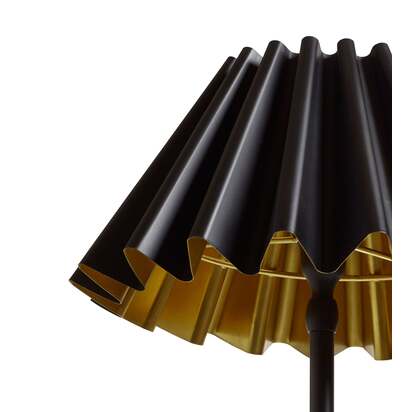 OKA | Ripple Floor Lamp and Shade - Black/Gold | Floor Lamp