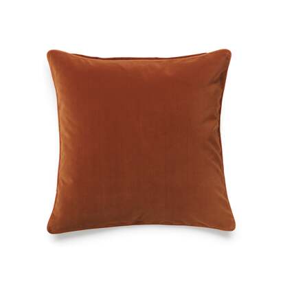 OKA | Plain Velvet Cushion Cover - Dirty Orange | Cushion Cover