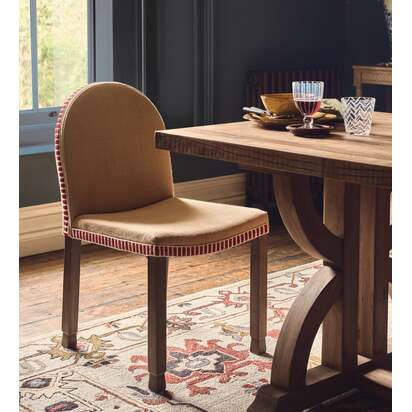 OKA | Weston Linen Dining Chair - Hemp | Luxury Dining Chairs & Sets