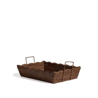 OKA | Talasa Rectangular Rattan Basket - Antique Brown | Storage Basket