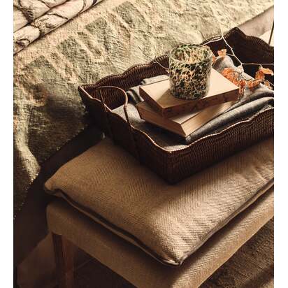 OKA | Talasa Rectangular Rattan Basket - Antique Brown | Storage Basket
