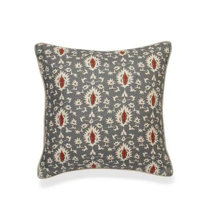 OKA | Joti Embroidered Cushion Cover - Grey Blue | Cushion Cover