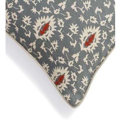 OKA | Joti Embroidered Cushion Cover - Grey Blue | Cushion Cover