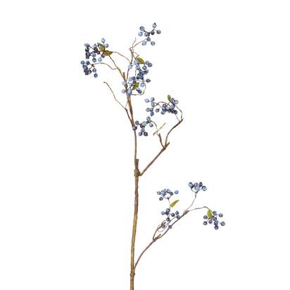 OKA | Faux Wild Berry Stem - Blue | Faux Flower Stem