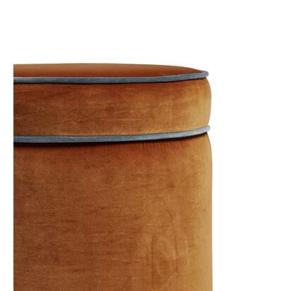 OKA | Samena Velvet Ottoman - Dirty Orange | Ottoman