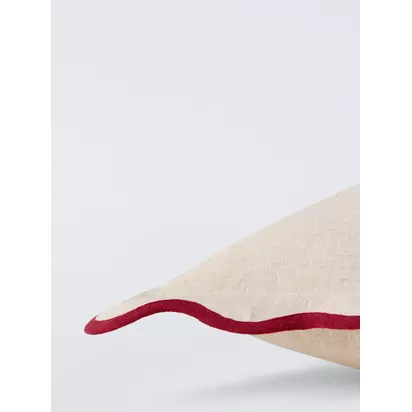 John Lewis Scalloped Linen Cushion Chilli | H45 x W45cm