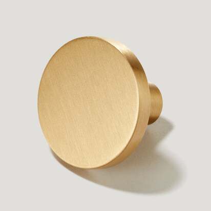 LOVELL Circular Knob - Brass - Cabinet Knob only