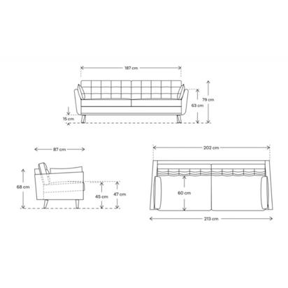 Model 10 3 seater sofa/ Marine