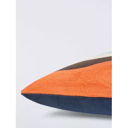 John Lewis Floral Crop Embroidered Cushion Blue | 50 x 50cm