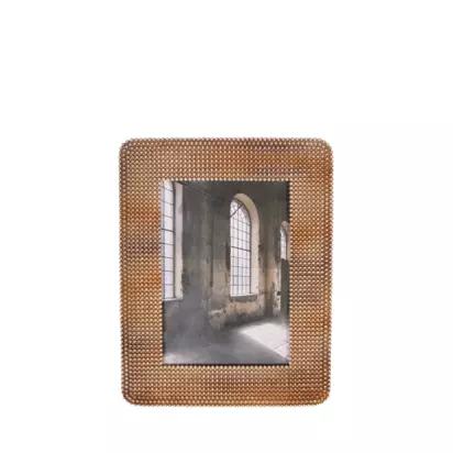 Libra Interiors Sophia Beaded Photo Frame Brown | 24.5 x 19.5 x 2cm