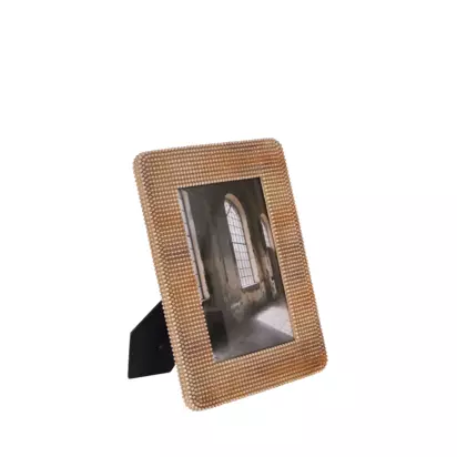 Libra Interiors Sophia Beaded Photo Frame Brown | 24.5 x 19.5 x 2cm