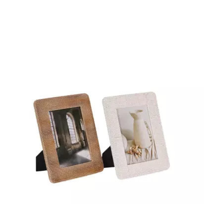 Libra Interiors Sophia Beaded Photo Frame Brown | 24.5 x 19.5 x 2cm