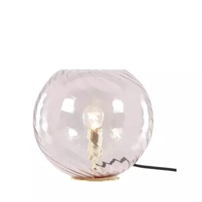 MADE Ilaria Glass Globe Table Lamp, Pink Pink | H30 x W31 x D31cm