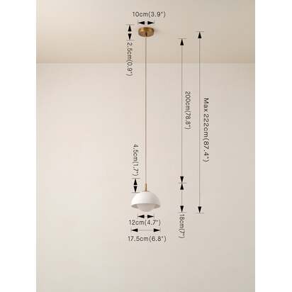 Porsa - 1 light aged brass and warm white porcelain pendant