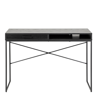 Rowan 1 Drawer Office Desk in Ash Black
