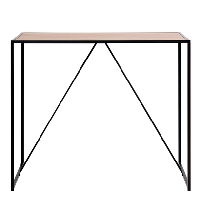 Rowan Black Metal Bar Table with Oak Top