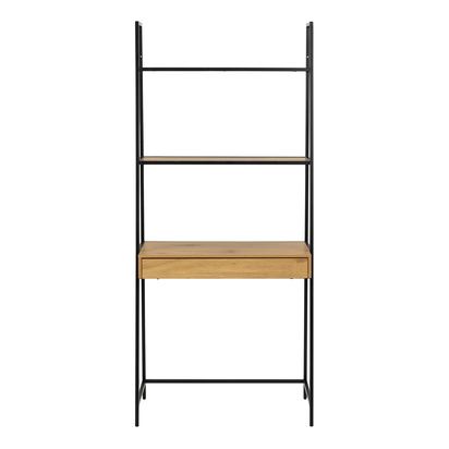 Rowan Bookcase with 1 Drawer in Black and Oak