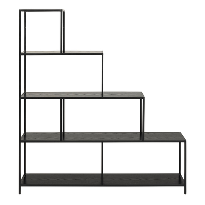 Rowan Bookcase with 4 Shelves in Black