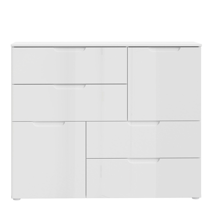 Ashford 3 Abstract Chest of in White/White High Gloss