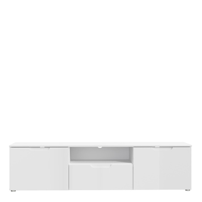 Ashford 3 TV Unit in White/White High Gloss