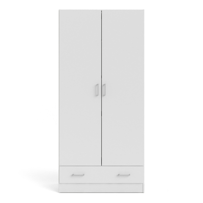 Linden 4 Wardrobe with 2 Doors + 1 Drawer in White 1750