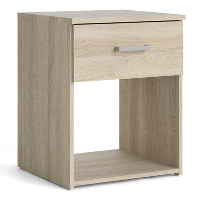 Linden 4 Package - Bedside 1 Drawer + Chest of 3 Drawers + Wardrobe with 2 Doors + 1 Drawer in Oak