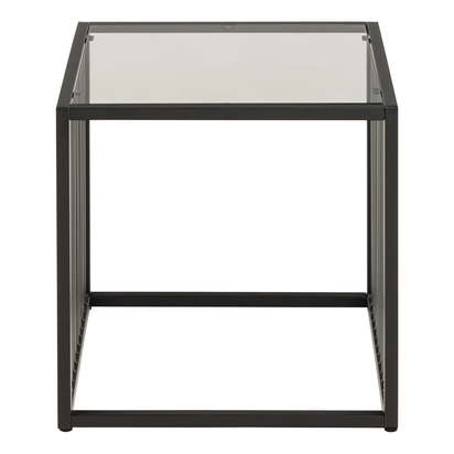 Niko Side Table in Black with Glass Top