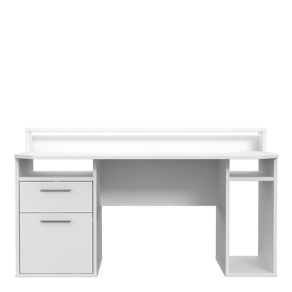 Carter White Gaming Desk with Colour Changing LED