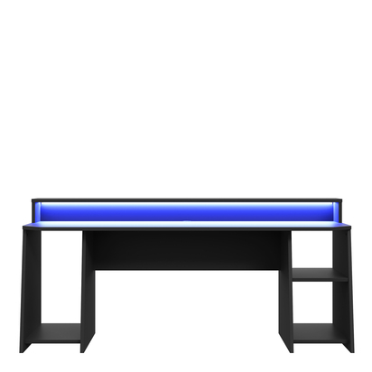 Carter Wide Black Gaming Desk with Colour Changing LED