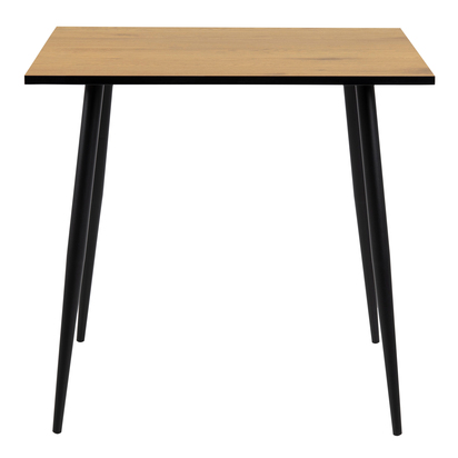 Hampton 4 Small Dining Table in Oak & Black Legs 80x80cm