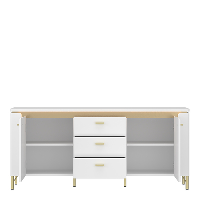 Marlborough 2 TV Cabinet 2 Door 3 Drawer in Alpine White/White Gloss