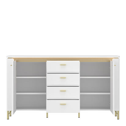 Marlborough 2 Sideboard 2 Door 4 Drawer in Alpine White/White Gloss