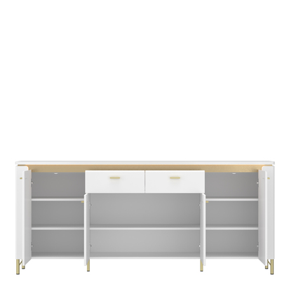 Marlborough 2 Sideboard 4 Door 2 Drawer in Alpine White/White Gloss