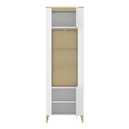 Marlborough 2 Vitrin 1 Door in Alpine White/White Gloss