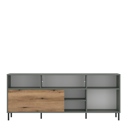 Riverton 2 TV Cabinet 1 Door 73cm High in Green/Oak