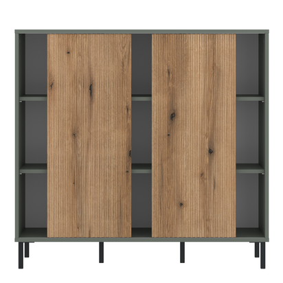 Riverton 2 Sideboard 2 Door in Green/Oak