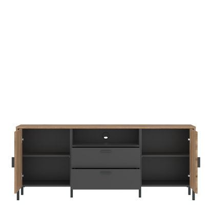 Tavistock 2 TV Cabinet 2 Door 2 Drawer 158cm Wide in Oak/Grey