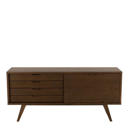 Montrose Sideboard with 4 Drawers and Sliding Door in Smoked Oak