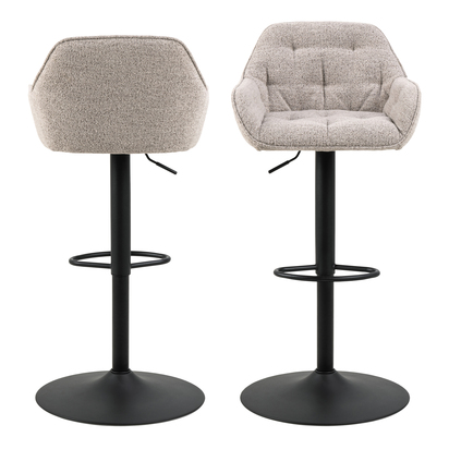 Hudson Swivel Bar Stool with Height Adjustable Function in Monza Beige Set of 2